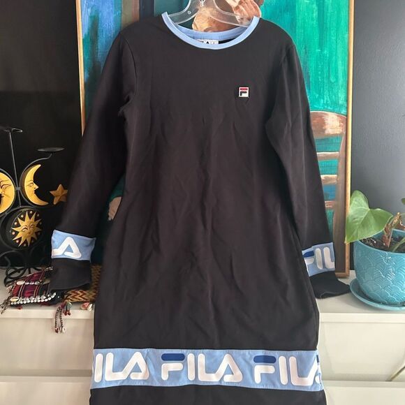 Fila Vintage 90s Baby Blue Bodycon Sporty Dress Womens XL - Picture 11 of 16